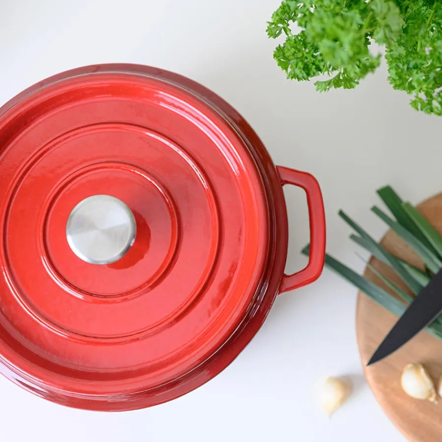 CHRISTIANIA 1739 Støpejernsgryte 3,4L Rød