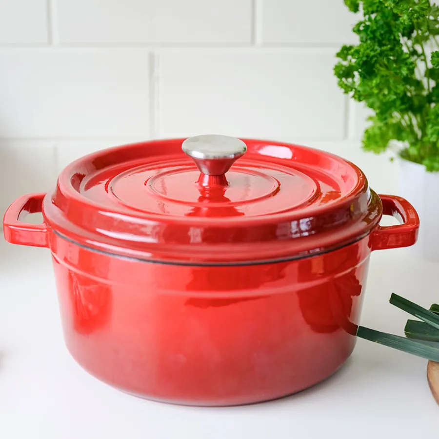 CHRISTIANIA 1739 Støpejernsgryte 5L Rød