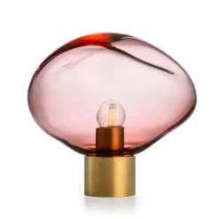 HADELAND GLASSVERK Crystal Stone Bordlampe Morgenrød