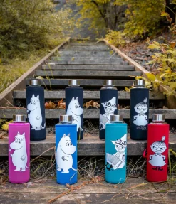 HADELAND GLASSVERK DRIKKEFLASKE M/FUTERAL RØD LILLE MY