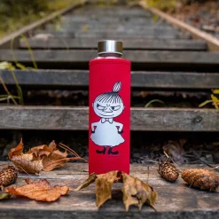 HADELAND GLASSVERK DRIKKEFLASKE M/FUTERAL RØD LILLE MY