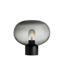 HADELAND GLASSVERK Arkiv Bordlampe 4169 Røkgrå Liten