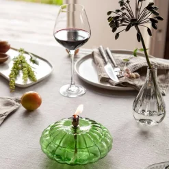 HADELAND GLASSVERK Aurora Oljelampe Optikk Grønn