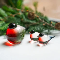 HADELAND GLASSVERK Dompap Glassfigur 6 cm 2-pk