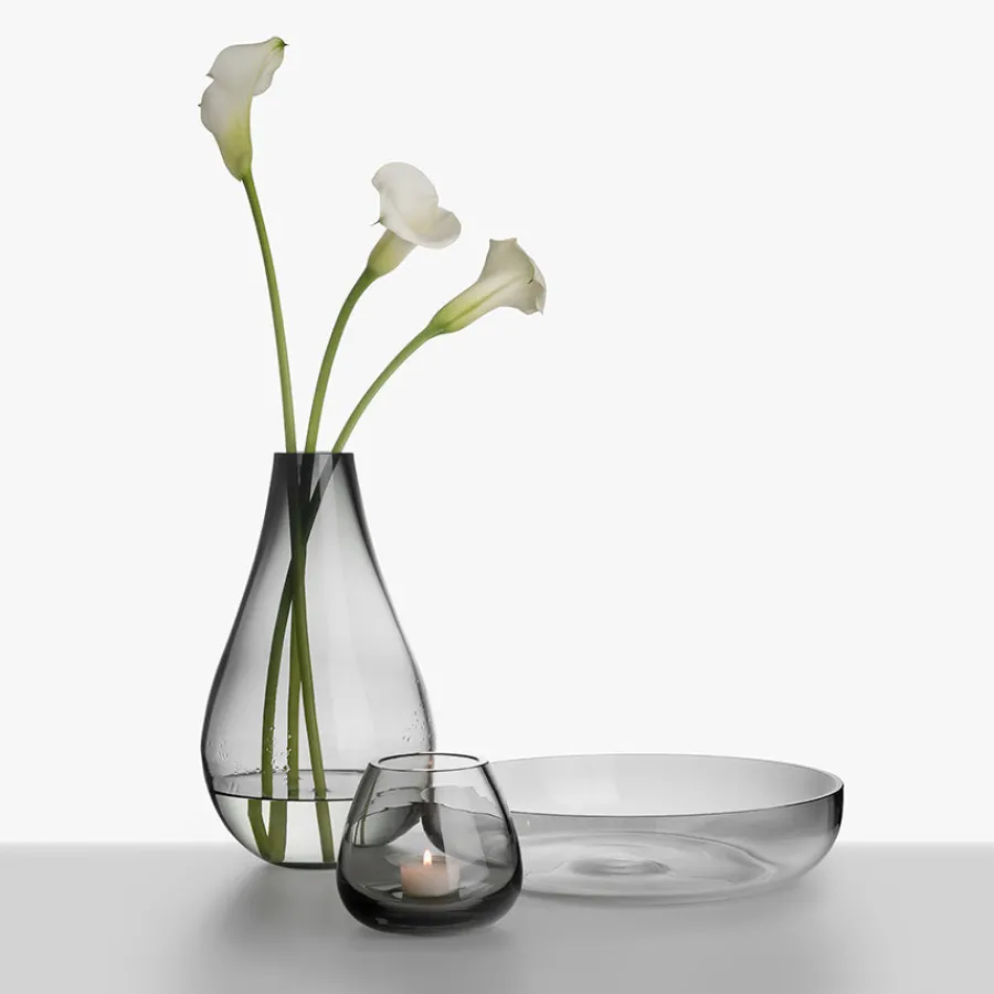 HADELAND GLASSVERK Dråpe Vase 290mm Røkgrå