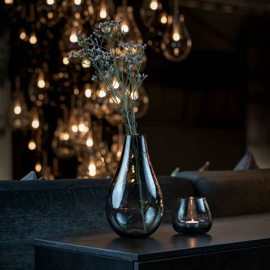 HADELAND GLASSVERK Dråpe Vase 290mm Røkgrå