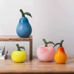 HADELAND GLASSVERK Glassfrukt Glasspære Blå 19cm
