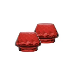 HADELAND GLASSVERK Gran Lyslykt Rød Optikk 2pk