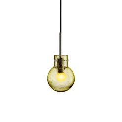 HADELAND GLASSVERK Krystallkule Taklampe Soda Oliven