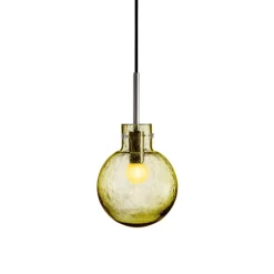 HADELAND GLASSVERK Krystallkule Taklampe Soda Oliven