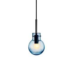 HADELAND GLASSVERK Krystallkule Taklampe Soda Stålblå