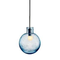 HADELAND GLASSVERK Krystallkule Taklampe Soda Stålblå