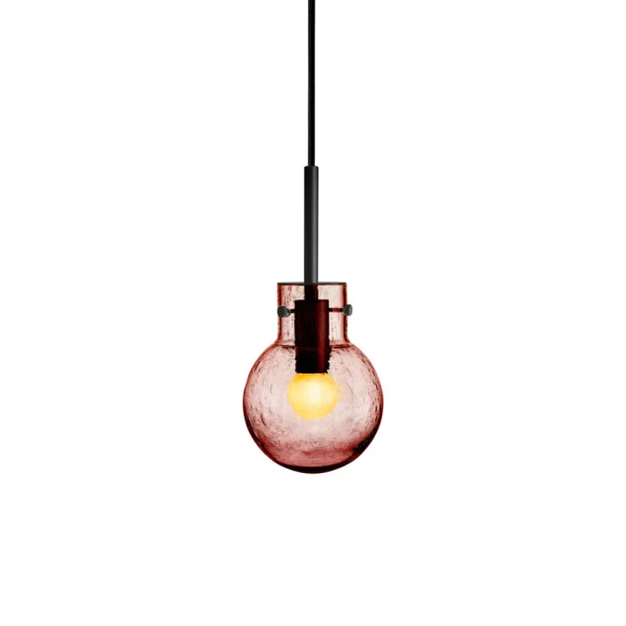 HADELAND GLASSVERK Krystallkule Taklampe Soda Morgenrød