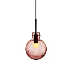 HADELAND GLASSVERK Krystallkule Taklampe Soda Morgenrød