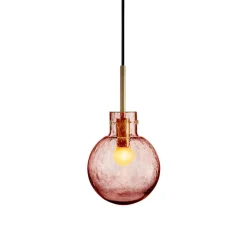 HADELAND GLASSVERK Krystallkule Taklampe Soda Morgenrød