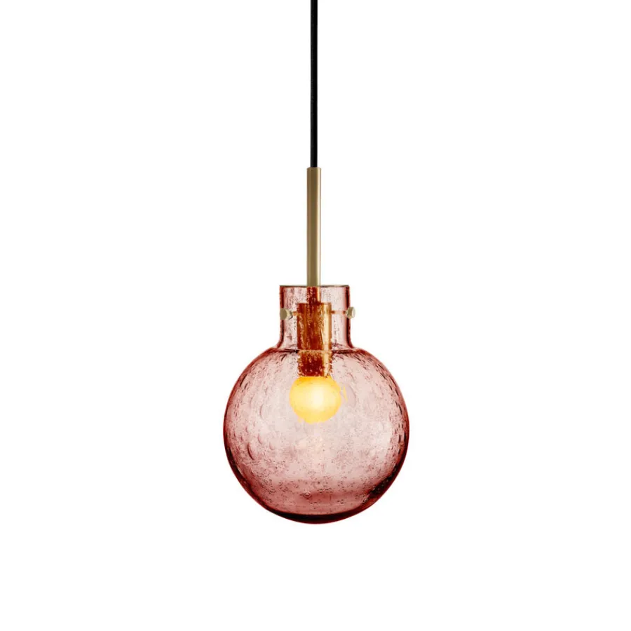 HADELAND GLASSVERK Krystallkule Taklampe Soda Morgenrød