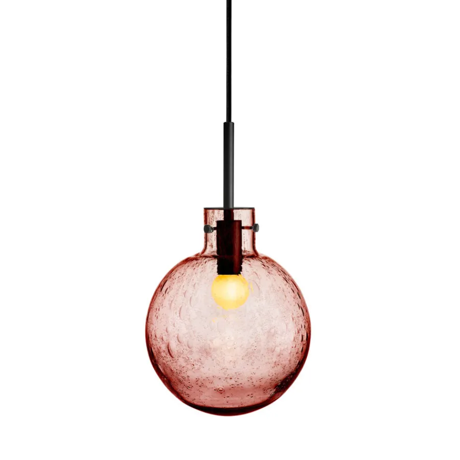 HADELAND GLASSVERK Krystallkule Taklampe Soda Morgenrød