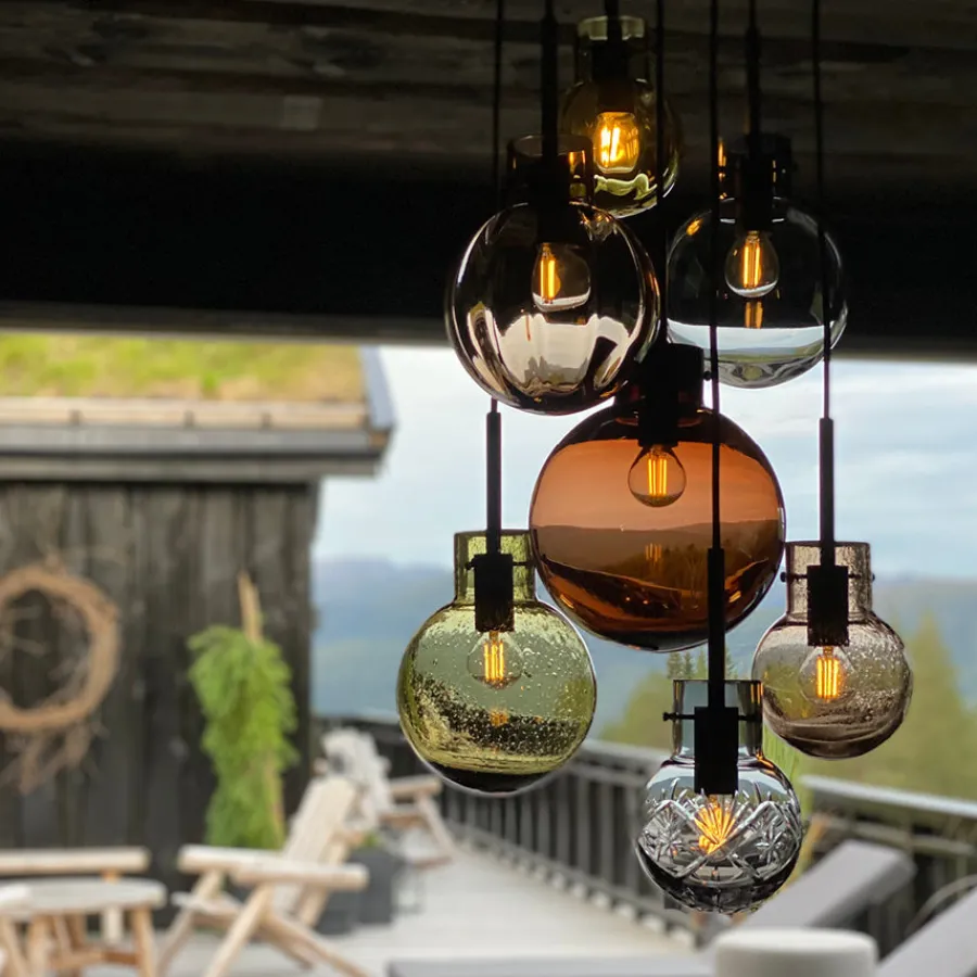 HADELAND GLASSVERK Krystallkule Taklampe