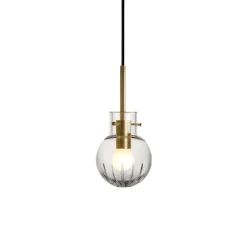 HADELAND GLASSVERK Krystallkule Taklampe Stor Stjerne Klar