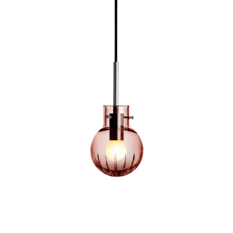 HADELAND GLASSVERK Krystallkule Taklampe Stor Stjerne Morgenrød