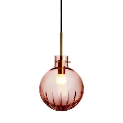 HADELAND GLASSVERK Krystallkule Taklampe Stor Stjerne Morgenrød