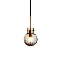 HADELAND GLASSVERK Krystallkule Taklampe Stor Stjerne Kakao