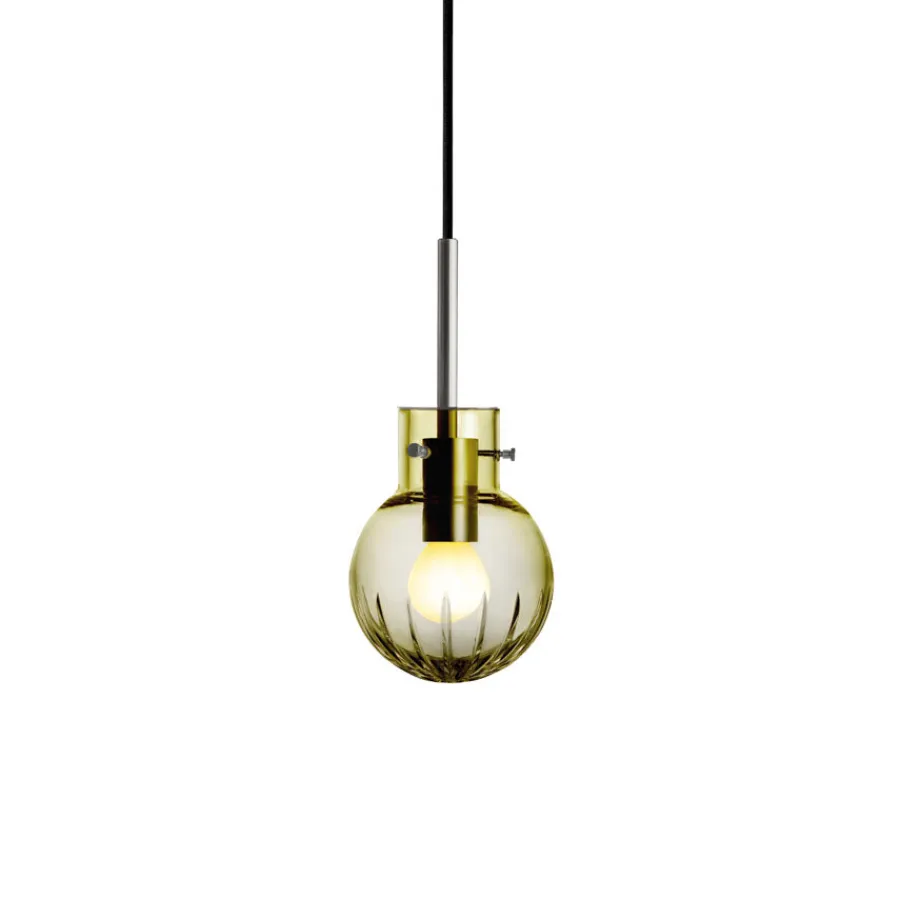 HADELAND GLASSVERK Krystallkule Taklampe Stor Stjerne Oliven