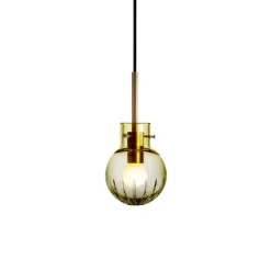 HADELAND GLASSVERK Krystallkule Taklampe Stor Stjerne Oliven