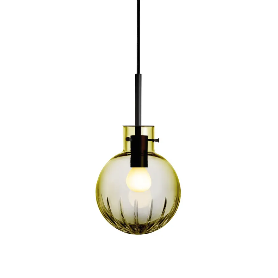 HADELAND GLASSVERK Krystallkule Taklampe Stor Stjerne Oliven