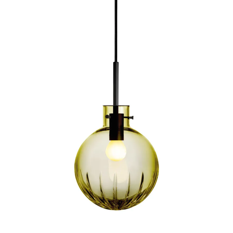 HADELAND GLASSVERK Krystallkule Taklampe Stor Stjerne Oliven