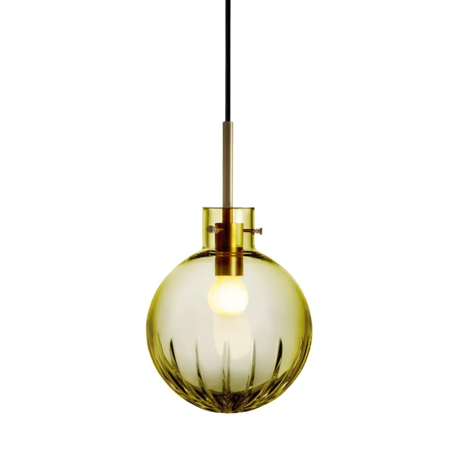 HADELAND GLASSVERK Krystallkule Taklampe Stor Stjerne Oliven