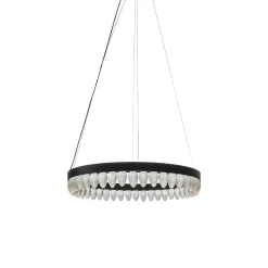 HADELAND GLASSVERK Krystallkongle Rund Taklampe 44 Kongler 80 cm
