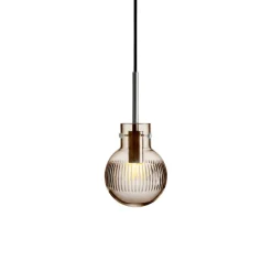 HADELAND GLASSVERK Krystallkule Taklampe Skjær Kakao