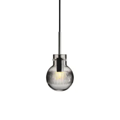 HADELAND GLASSVERK Krystallkule Taklampe Skjær Røkgrå