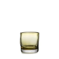 HADELAND GLASSVERK Sine Vase / Lyslykt 12,5 x10,5cm Oliven