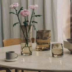 HADELAND GLASSVERK Sine Vase 29,5x11cm Kakao