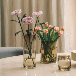 HADELAND GLASSVERK Sine Vase 29,5x11cm Kakao