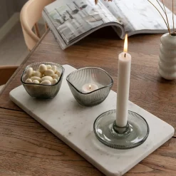 HADELAND GLASSVERK Siri Telysholder 2pk Røkgrå