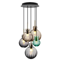 HADELAND GLASSVERK Skumring Taklampe Krystallkuler 5stk