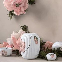 KÄHLER DESIGN Kähler Hammershøi Poppy Vase 21cm Hvit m/Dekor