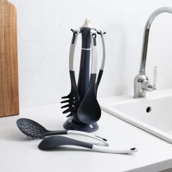 BØRSCOMPAGNIET AS Kjøkkenredskap 5 Deler Med Stativ 31,5cm Grå