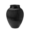 KNABSTRUP KERAMIK Vase 27cm Riflet Svart