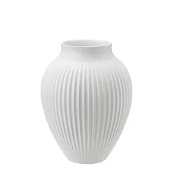 KNABSTRUP KERAMIK Vase 20cm Riflet Hvit