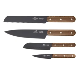 LION SABATIER Phenix Walnut Knivsett 4 Deler Sort/Valnøtt
