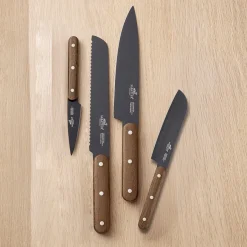 LION SABATIER Phenix Walnut Knivsett 4 Deler Sort/Valnøtt