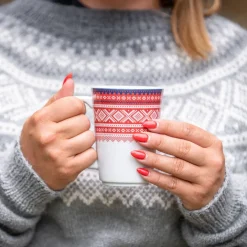 PORSGRUNDS PORSELÆNSFABRIK MAUD KRUS 2 PK RØD/BLÅ M/GAVE ESKE