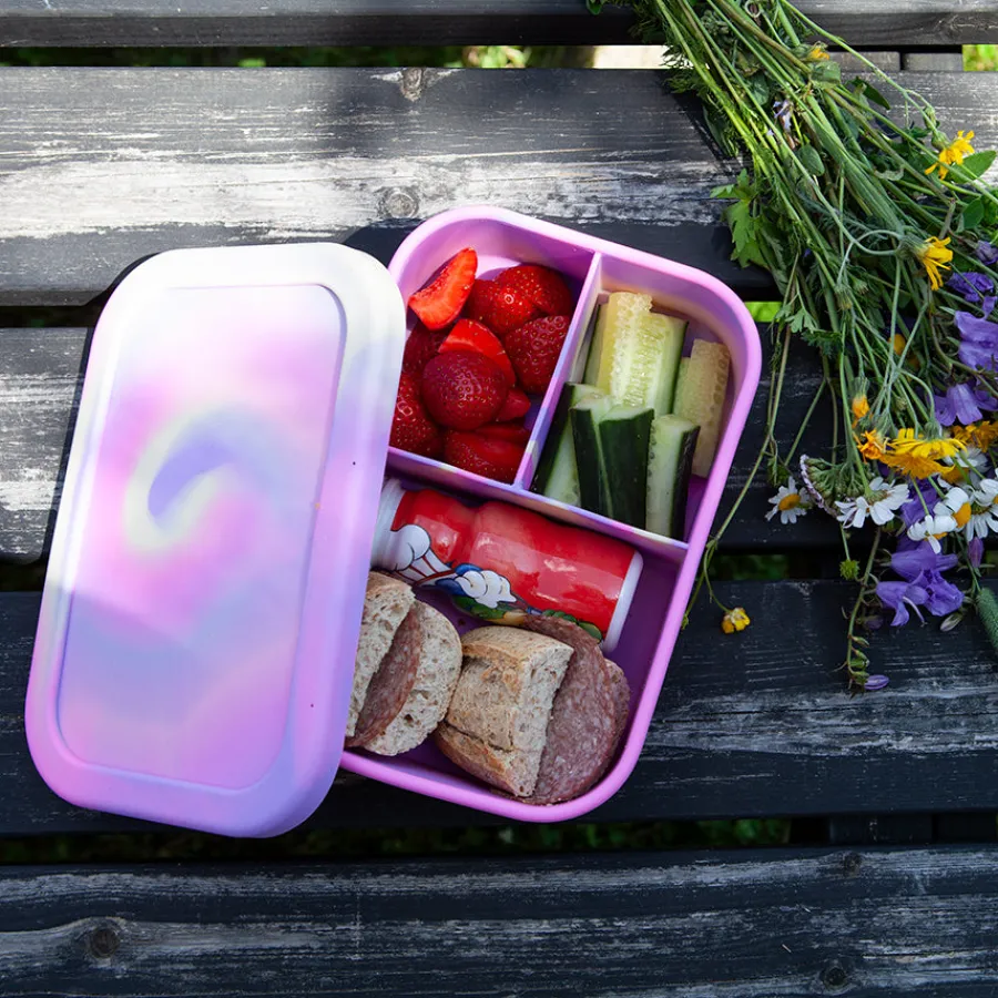 NOVA Dynamic Matboks 1200ml Silikon 3 Rom Rosa Batikk