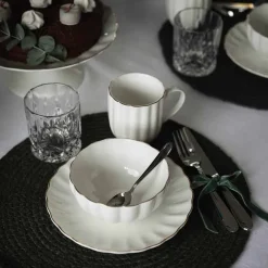 NOVA Lilly Bolle 13cm Hvit m/Gullkant