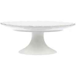 NOVA Lilly Kakefat På Stett 28cm Hvit m/Gullkant