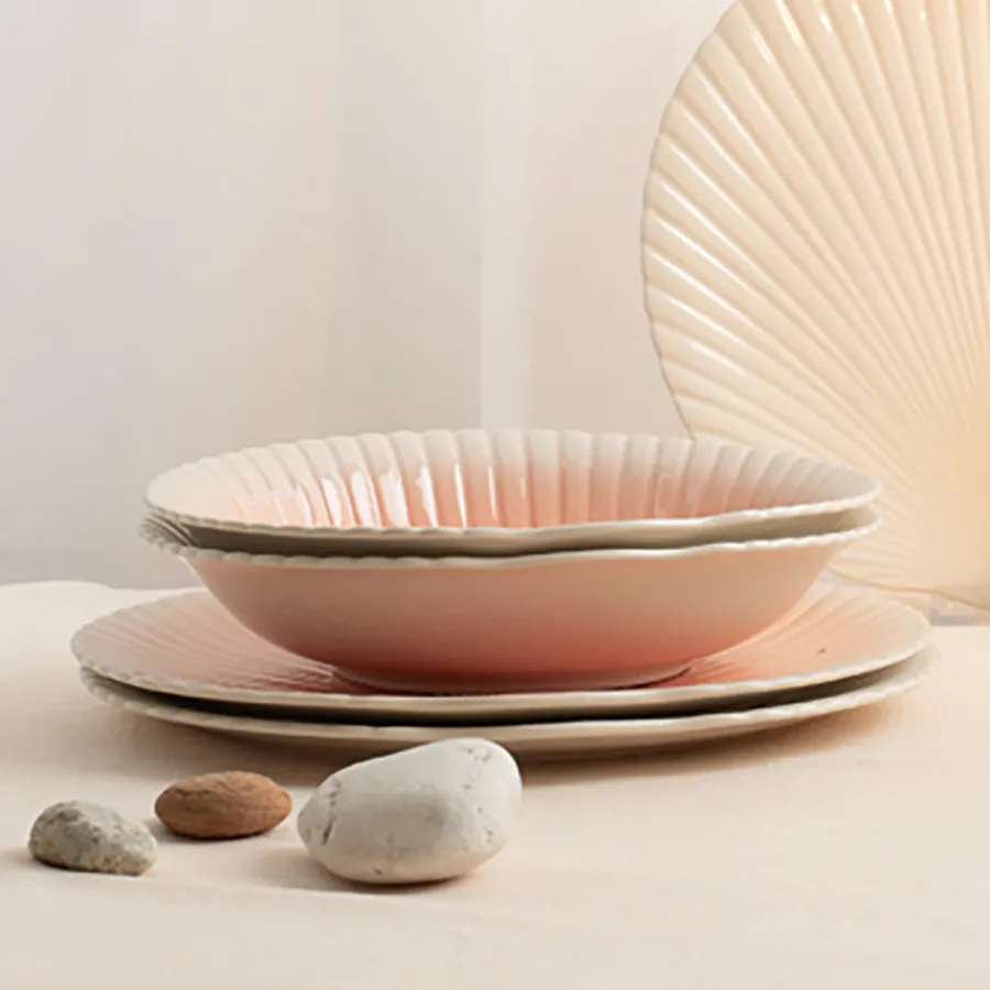 PORSGRUNDS PORSELÆNSFABRIK Porsgrunds Porselænsfabrik Kamskjell Dyp Tallerken 22cm Korall